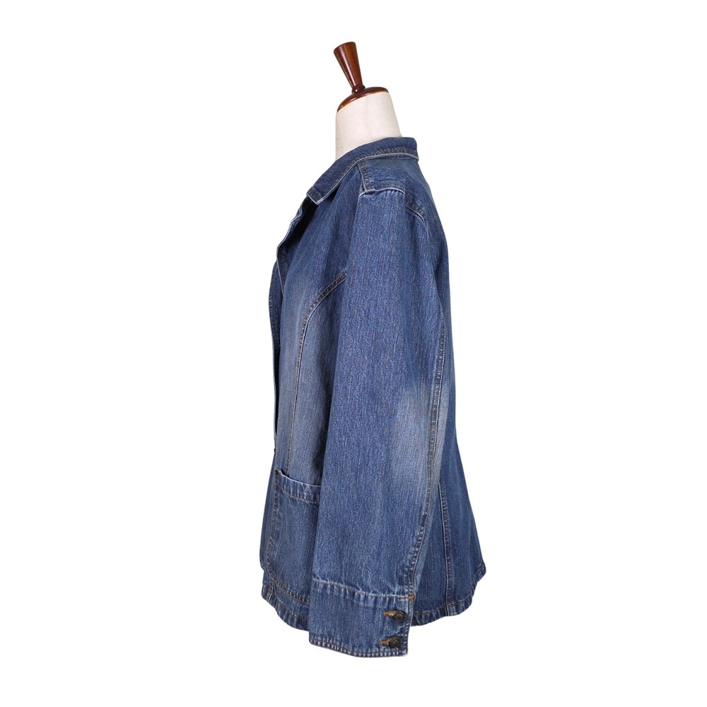 Vintage Faded Glory Denim Chore Coat Size XL Collared Pockets Retro 90s Y2K - Picture 8 of 11